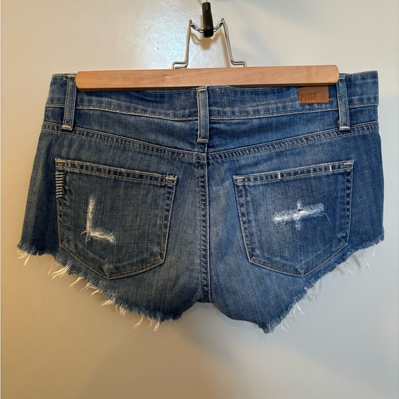 Paige Blue Wash Denim Shorts - Picture 3 of 4